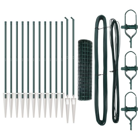 Cerca Euro con 13 Postes de Espiga 1x25 m Acero Galvanizado Verde de , Paneles de vallas - Ref: Foro24-3350589, Precio: 211,4...