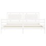 Weißer Massivholzbettrahmen mit Kopfteil 200x200 cm von vidaXL, Betten und Lattenroste - Ref: Foro24-3194072, Preis: 181,71 €...