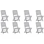 8 pcs folding garden chairs and solid acacia wood cushions by vidaXL, Garden chairs - Ref: Foro24-3078309, Price: 405,02 €, D...