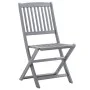 8 pcs folding garden chairs and solid acacia wood cushions by vidaXL, Garden chairs - Ref: Foro24-3078309, Price: 405,02 €, D...