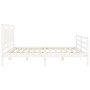 Weißer Massivholzbettrahmen mit Kopfteil 200x200 cm von vidaXL, Betten und Lattenroste - Ref: Foro24-3194072, Preis: 181,71 €...
