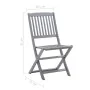 8 pcs folding garden chairs and solid acacia wood cushions by vidaXL, Garden chairs - Ref: Foro24-3078309, Price: 405,02 €, D...