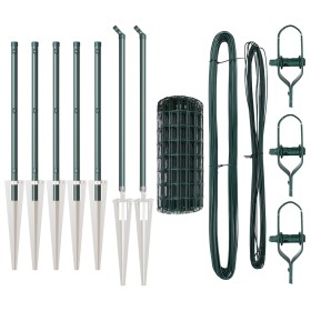 Cerca Euro de con 7 Postes con Punta 0.4x10 m Acero Galvanizado Verde by , fence panels - Ref: Foro24-3350611, Price: 92,04 €...