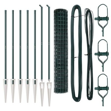 Euro Fence con 7 Postes de Punta 1.6x10 m de Acero Galvanizado Verde de , Paneles de vallas - Ref: Foro24-3350618, Precio: 14...