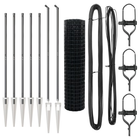 Cerca Euro con 7 postes de punta 1.2x10 m de acero galvanizado gris | Foro24.es | Tu tienda online para hogar, jardín y más Foro24.es