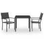 Juego de comedor para jardín 3 piezas acero de vidaXL, Conjuntos de jardín - Ref: Foro24-3073531, Precio: 171,99 €, Descuento: %