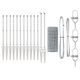 Cerca Euro con 7 postes de pica 1x10 m Acero galvanizado by , fence panels - Ref: Foro24-3350727, Price: 146,60 €, Discount: %