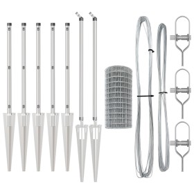 Euro Cercado con 7 Postes de Espiga 0.8x10 m Acero Galvanizado by , fence panels - Ref: Foro24-3350750, Price: 112,68 €, Disc...