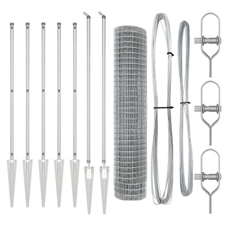 Cerca Euro con 7 postes de púa 1.5x10 m de acero galvanizado by , fence panels - Ref: Foro24-3350754, Price: 154,34 €, Discou...