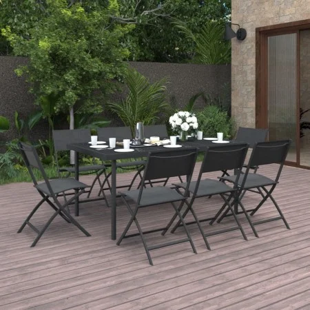 9-teiliges Garten-Ess-Set aus Stahl von vidaXL, Gartensets - Ref: Foro24-3073506, Preis: 466,94 €, Rabatt: %