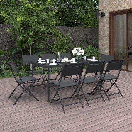 Juego de comedor para jardín 9 piezas acero de vidaXL, Conjuntos de jardín - Ref: Foro24-3073506, Precio: 472,14 €