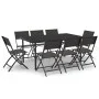 9-teiliges Garten-Ess-Set aus Stahl von vidaXL, Gartensets - Ref: Foro24-3073506, Preis: 466,94 €, Rabatt: %