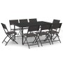 Juego de comedor para jardín 9 piezas acero de vidaXL, Conjuntos de jardín - Ref: Foro24-3073506, Precio: 472,14 €