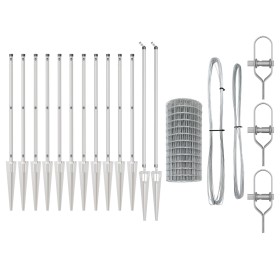 Valla Europea con 13 Postes de Púas 0.4x50 m Acero Galvanizado by , fence panels - Ref: Foro24-3350778, Price: 345,49 €, Disc...