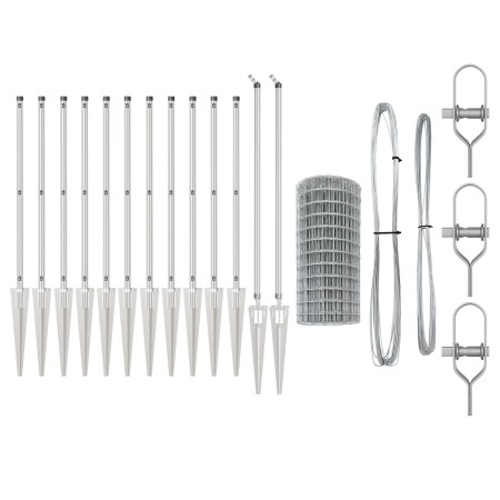 Valla Europea con 13 Postes de Púas 0.4x50 m Acero Galvanizado by , fence panels - Ref: Foro24-3350778, Price: 345,49 €, Disc...