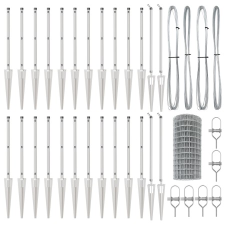 Cerca Euro con 13 Postes de Púa 0.4x50 m Acero Galvanizado by , fence panels - Ref: Foro24-3350784, Price: 297,42 €, Discount: %