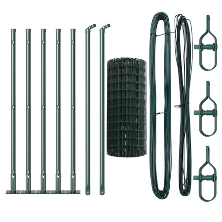 Cerca Euro con 7 postes flangados 0.6x10 m de acero galvanizado by , fence panels - Ref: Foro24-3350802, Price: 75,50 €, Disc...