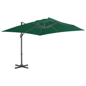 Sombrilla voladiza con poste de aluminio verde 300x300 cm de vidaXL, Sombrillas - Ref: Foro24-44634, Precio: 127,53 €, Descue...