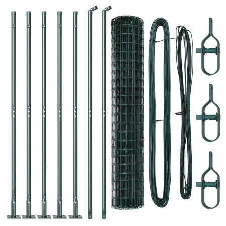 Cerca Euro de con 7 Poste Flangado 1.4x10 m de Acero Galvanizado de , Paneles de vallas - Ref: Foro24-3350814, Precio: 111,13...