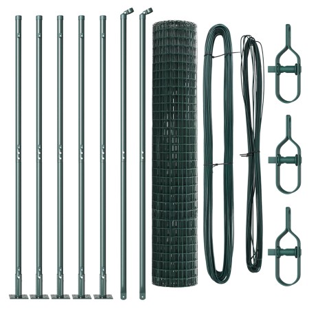 Euro Fence con 7 Postes Flangados 1.6x10 m de Acero Galvanizado de , Paneles de vallas - Ref: Foro24-3350840, Precio: 114,13 ...