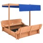 Sandkasten mit Tannenholzdach 112x112x112 cm von vidaXL, Sandkästen - Ref: Foro24-316474, Preis: 162,33 €, Rabatt: %