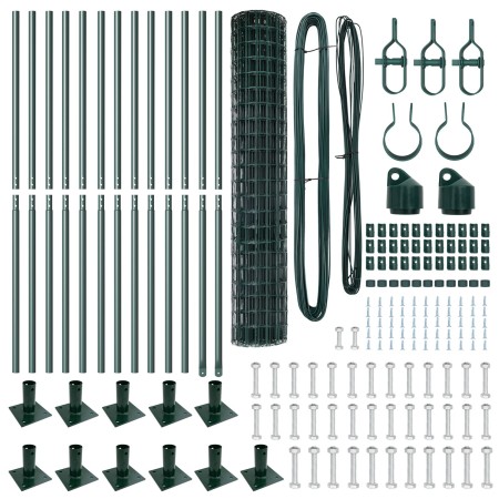 Cerca Euro con 13 Postes Acanalados 1.2x25 m de Acero Galvanizado by , fence panels - Ref: Foro24-3350855, Price: 218,99 €, D...