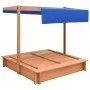 Arenero con techo de madera de abeto 112x112x112 cm de vidaXL, Cajones de arena - Ref: Foro24-316474, Precio: 176,72 €, Descu...