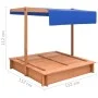Arenero con techo de madera de abeto 112x112x112 cm de vidaXL, Cajones de arena - Ref: Foro24-316474, Precio: 176,72 €, Descu...