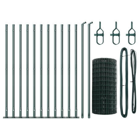 Cerca Euro con 13 Postes Flanchados 0.4x25 m Acero Galvanizado de , Paneles de vallas - Ref: Foro24-3350861, Precio: 99,33 €,...