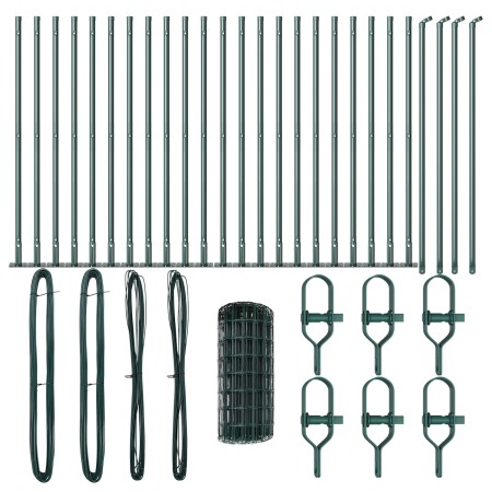 Cerca Europea con 13 Postes con Brida 0.4x50 m Acero Galvanizado de , Paneles de vallas - Ref: Foro24-3350872, Precio: 193,54...