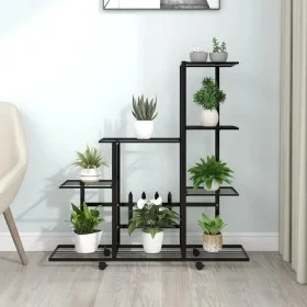 Blumenständer mit schwarzem Metallrad 94,5 x 25 x 92,5 cm von vidaXL, Topfständer - Ref: Foro24-336114, Preis: 58,65 €, Rabat...