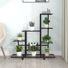 Blumenständer mit schwarzem Metallrad 94,5 x 25 x 92,5 cm von vidaXL, Topfständer - Ref: Foro24-336114, Preis: 62,59 €, Rabat...