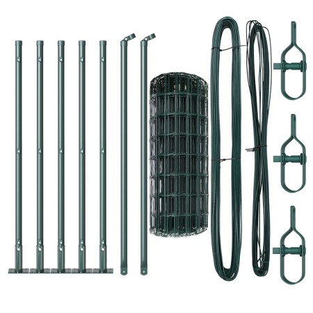 Euro Cercado con 7 Postes con Bridas 0.4x10 m de Acero Galvanizado de , Paneles de vallas - Ref: Foro24-3350876, Precio: 61,9...