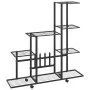 Flower stand with black metal wheel 94.5x25x92.5 cm by vidaXL, Pot stands - Ref: Foro24-336114, Price: 58,65 €, Discount: %