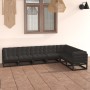 7-teiliges Gartenmöbel-Set mit Kissen aus schwarzem Kiefernholz von vidaXL, Gartensets - Ref: Foro24-3076798, Preis: 787,96 €...