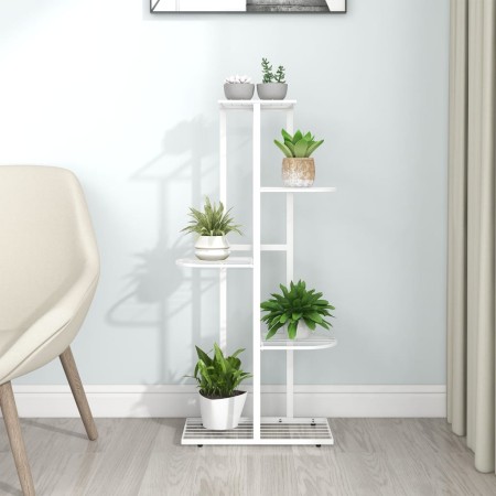 Weißer Blumenständer aus Metall mit 5 Regalen, 43 x 22 x 98 cm von vidaXL, Topfständer - Ref: Foro24-336111, Preis: 41,96 €, ...