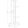 Weißer Blumenständer aus Metall mit 5 Regalen, 43 x 22 x 98 cm von vidaXL, Topfständer - Ref: Foro24-336111, Preis: 41,96 €, ...