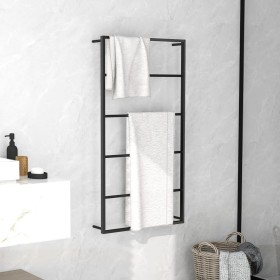 Toallero de acero negro 60x10x116 cm de vidaXL, Toalleros - Ref: Foro24-336120, Precio: 47,35 €, Descuento: %