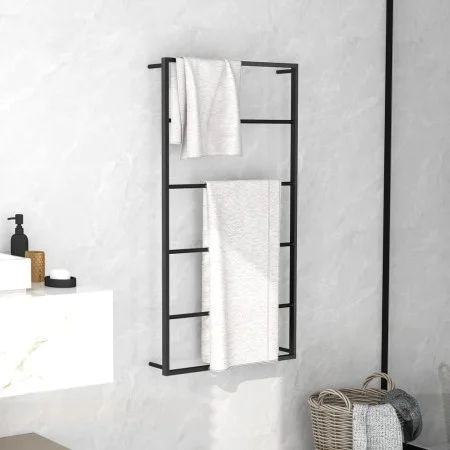 Black steel towel rack 60x10x116 cm by vidaXL, Towel racks - Ref: Foro24-336120, Price: 43,18 €, Discount: %