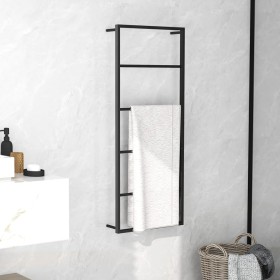 Toallero de acero negro 45x10x115 cm de vidaXL, Toalleros - Ref: Foro24-336118, Precio: 48,65 €, Descuento: %