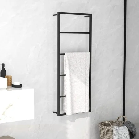 Black steel towel rack 45x10x115 cm by vidaXL, Towel racks - Ref: Foro24-336118, Price: 48,81 €, Discount: %