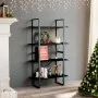 Estantería 4 niveles madera maciza de pino negro 80x30x140 cm de vidaXL, Librerías y estanterías - Ref: Foro24-806466, Precio...