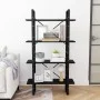 4-tier solid black pine wood shelf 80x30x140 cm by vidaXL, Bookcases and shelves - Ref: Foro24-806466, Price: 70,92 €, Discou...