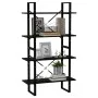 4-tier solid black pine wood shelf 80x30x140 cm by vidaXL, Bookcases and shelves - Ref: Foro24-806466, Price: 70,92 €, Discou...