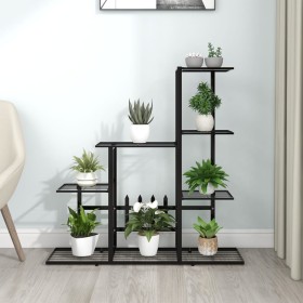 Schwarzer Blumenständer aus Metall, 94,5 x 25 x 88 cm von vidaXL, Topfständer - Ref: Foro24-336112, Preis: 49,84 €, Rabatt: %