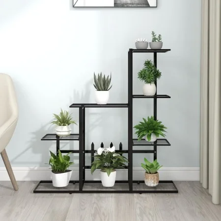 Schwarzer Blumenständer aus Metall, 94,5 x 25 x 88 cm von vidaXL, Topfständer - Ref: Foro24-336112, Preis: 51,86 €, Rabatt: %