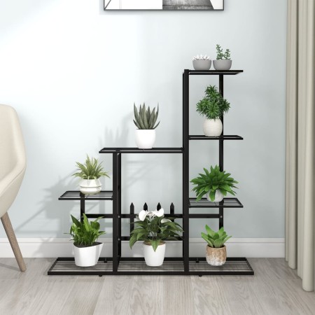 Soporte de flores negro de metal 94,5x25x88 cm de vidaXL, Soportes para macetas - Ref: Foro24-336112, Precio: 49,84 €, Descue...
