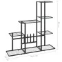 Schwarzer Blumenständer aus Metall, 94,5 x 25 x 88 cm von vidaXL, Topfständer - Ref: Foro24-336112, Preis: 51,86 €, Rabatt: %