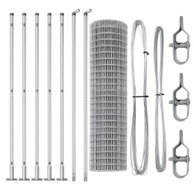 Valla Euro con 7 Postes Flangados 1x10 m Acero