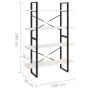 4-stöckiges Regal aus massivem Kiefernholz weiß 100x30x140 cm von vidaXL, Bücherregale und Regale - Ref: Foro24-806483, Preis...